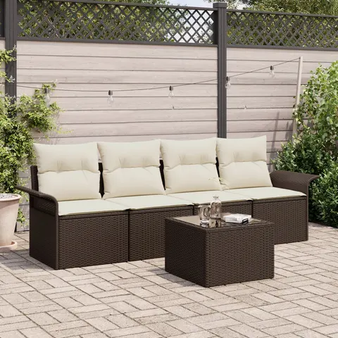 vidaXL Ensemble de Canapés 5 pc Marron polyrotin – 948144 – image 2