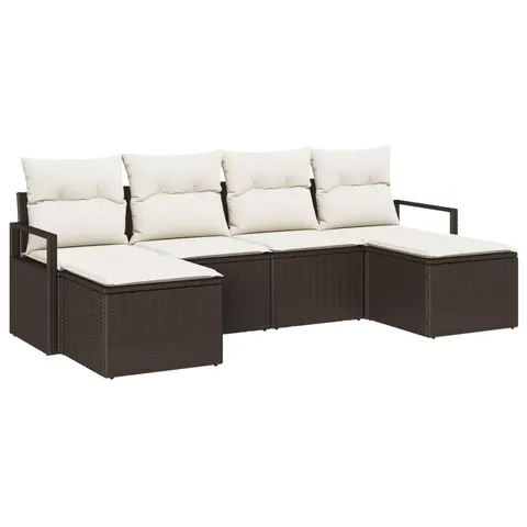 vidaXL Ensemble de Canapés 6 pc Marron polyrotin – 960740 – image 3