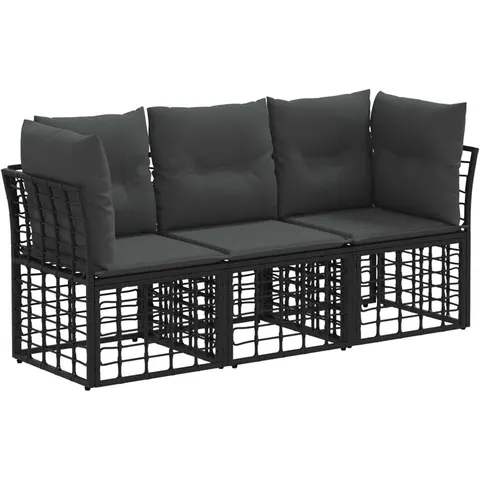 vidaXL Ensemble de canapés d'extérieur Noir Polyester – 555452 – image 2