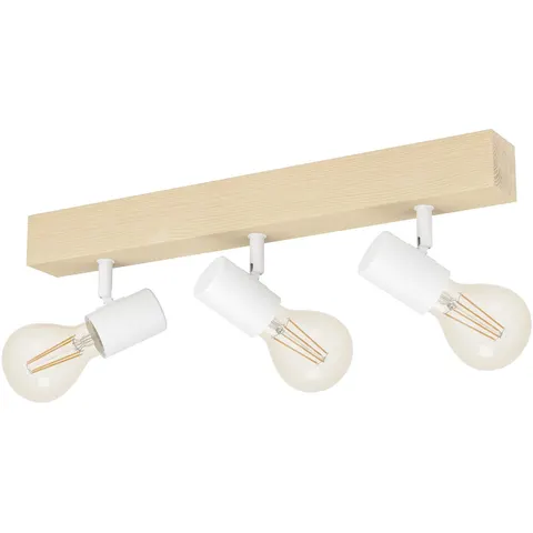 EGLO Townshend 3 - Plafondlamp - 3-lichts - E27 - eikenhout|wit – afbeelding 2