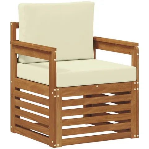 vidaXL Ensemble de canapés d'extérieur Naturel et Crème – 563181 – image 2