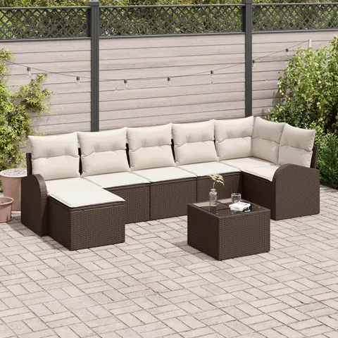 vidaXL Ensemble de Canapés 8 pc Marron polyrotin – 350787 – image 3