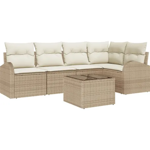 vidaXL Ensemble de Canapés avec coussin Beige Polyester – image 2