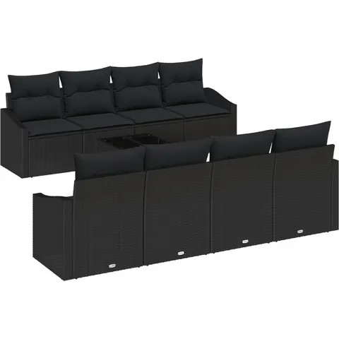 vidaXL Ensemble de Canapés 7 pc Noir polyrotin – 355935 – image 3