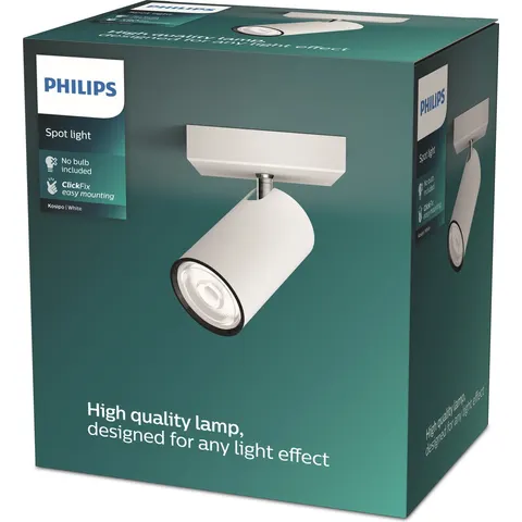 Philips Kosipo opbouwspot - 1-lichts - wit – afbeelding 2