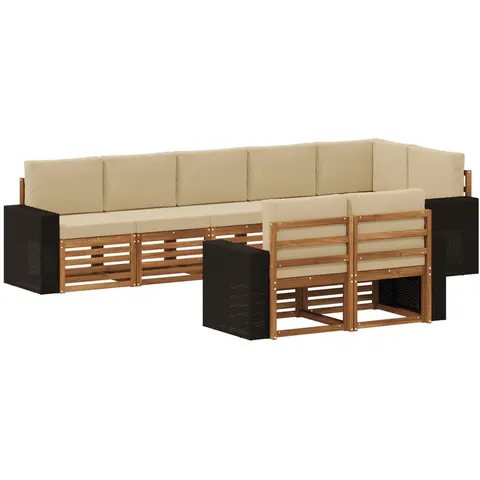 vidaXL Ensemble de canapés d'extérieur 8 pc Polyester – 692535 – image 2
