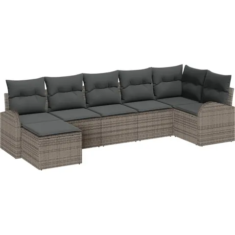 vidaXL Ensemble de Canapés 7 pc Gris polyrotin – 350695 – image 2