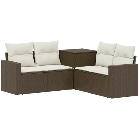 vidaXL Ensemble de Canapés 5 pc Marron et crème blanche – 875061 – image 3