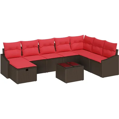 vidaXL Ensemble de canapé de jardin 9 pc polyrotin – 395467 – image 2