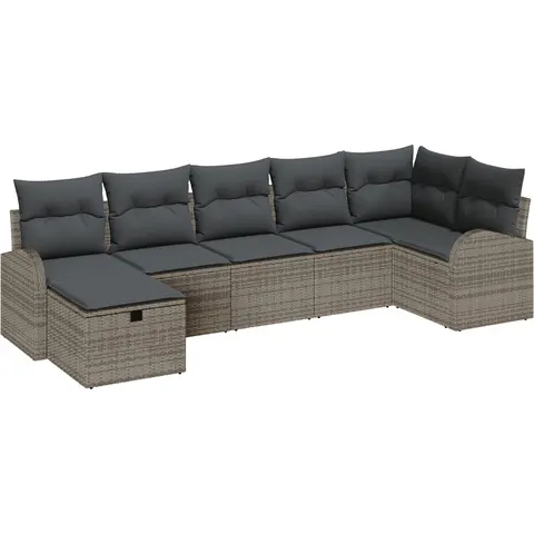 vidaXL Ensemble de Canapés 7 pc Gris polyrotin – 393012 – image 3