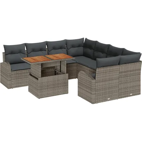 vidaXL Ensemble de canapé de jardin 9 pc Gris – 996794 – image 2