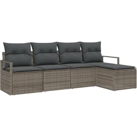 vidaXL Ensemble de Canapés 5 pc Gris polyrotin – 352798 – image 2