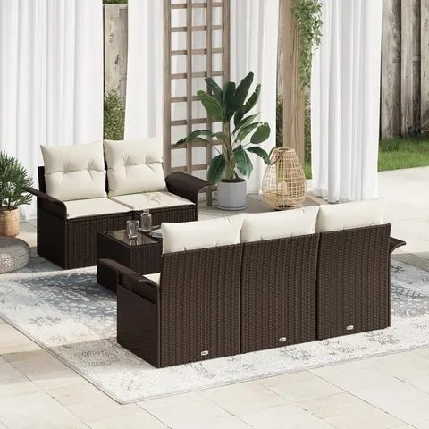vidaXL Ensemble de Canapés 6 pc Marron polyrotin – 948243 – image 2