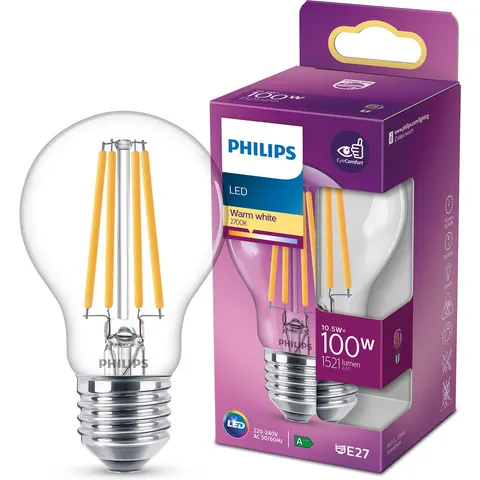 Philips LED Lamp Transparant - 100 W - E27 - warmwit licht – afbeelding 2