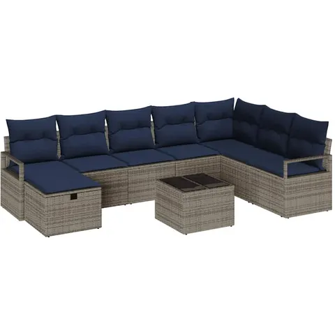 vidaXL Ensemble de Canapés 9 pc Gris polyrotin – 394477 – image 3