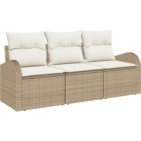 vidaXL Ensemble de canapé de jardin Beige polyrotin – 954879 – image 2