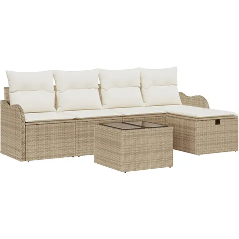 vidaXL Ensemble de canapé de jardin 6 pc Poly rotin – 404213 – image 2
