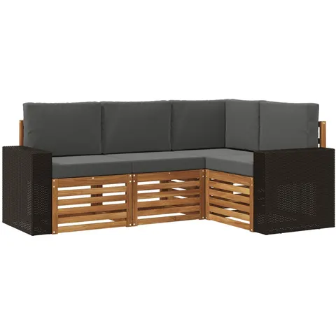 vidaXL Ensemble de canapés d'extérieur 4 pc Polyester – 690425 – image 2