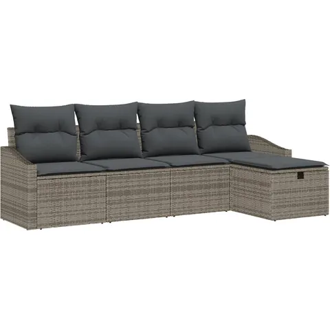 vidaXL Ensemble de Canapés 5 pc Gris polyrotin – 394613 – image 2
