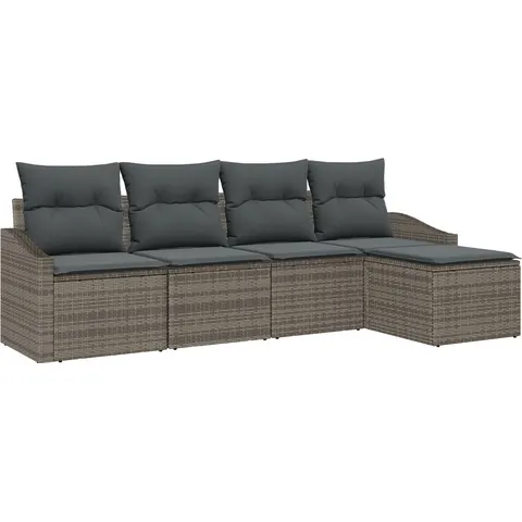 vidaXL Ensemble de Canapés 5 pc Gris polyrotin – 356192 – image 2