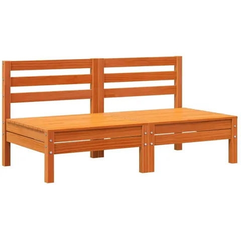 vidaXL Corner Sofa 2 pc 2 place Solid pine wood Brun cire Large – image 2