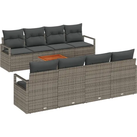 vidaXL Ensemble de canapé de jardin 9 pc Gris polyrotin – 977922 – image 3