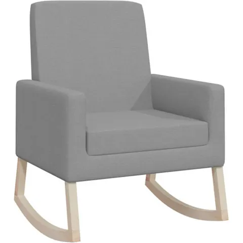 vidaXL Chaise à bascule Gris clair Tissu – image 2