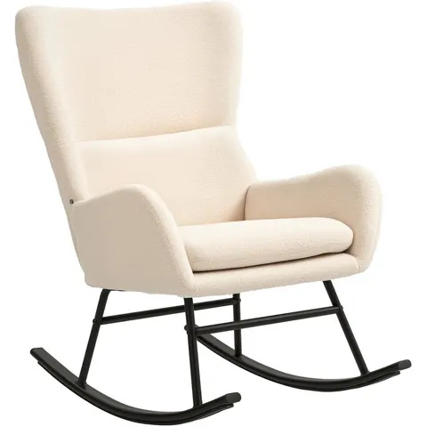 HOMCOM-Schommelstoel-Polyester-66x100x93cm-Beige – afbeelding 2