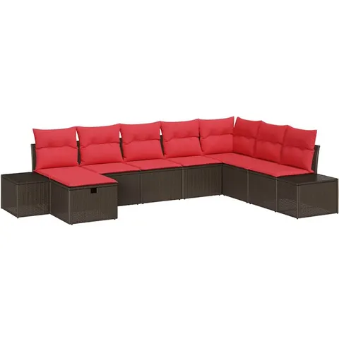 vidaXL Ensemble de canapé de jardin 8 pc Marron polyrotin – 408846 – image 2