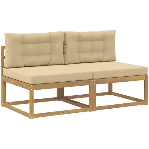 vidaXL Sofa de milieu extérieur 2 pc 2 place Bois d'Acacia Massif – 517837 – image 3