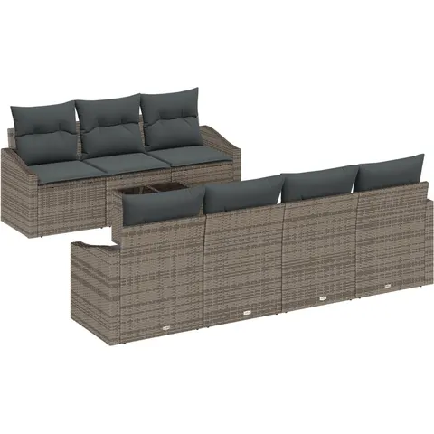 Ensemble de Canapés 8 pc Gris polyrotin vidaXL – 355690 – image 3