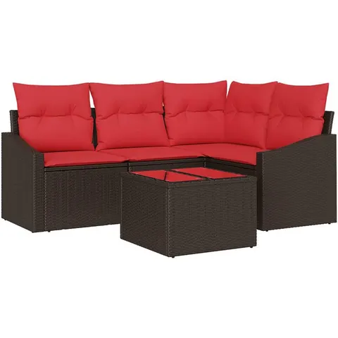 vidaXL Ensemble de Canapés 5 pc Marron polyrotin – 963000 – image 2