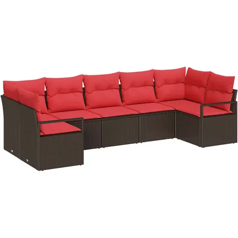 vidaXL Ensemble de Canapés 7 pc Marron polyrotin – 961204 – image 2