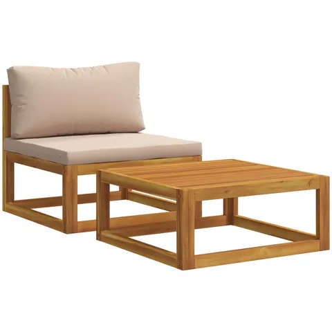 vidaXL Ensemble de canapés modulables avec coussins 2 pc – image 2