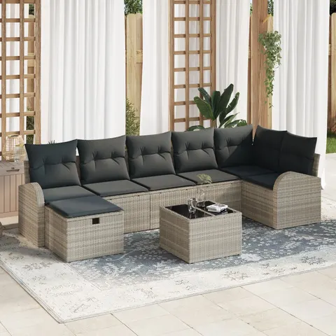 Ensemble de Canapés 8 pc Gris clair polyrotin vidaXL – 393142 – image 2