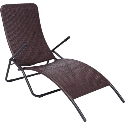 vidaXL - Inklapbaar - ligbed - poly - rattan - bruin – afbeelding 2