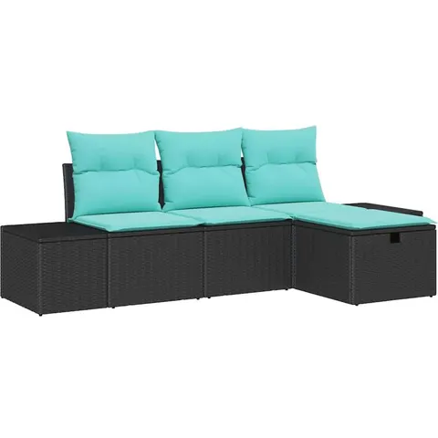 vidaXL Ensemble de Canapés 4 pc polyrotin – 408068 – image 2
