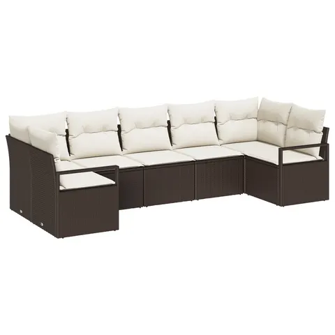 vidaXL Ensemble de Canapés 7 pc Marron polyrotin – 961143 – image 2