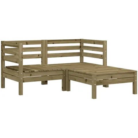 vidaXL Corner Sofa 2 place Solid Pine Wood Natural Impregnated Medium – image 3