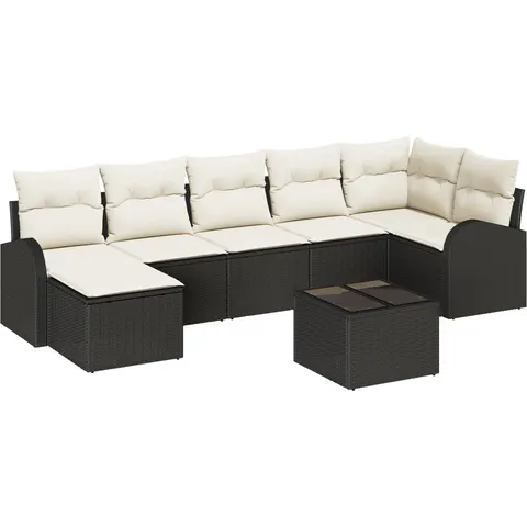 vidaXL Ensemble de Canapés 8 pc Noir polyrotin – 350770 – image 2