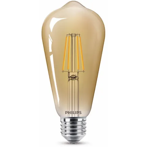 Philips LED Edison Goud - 35 W - E27 - Extra warmwit licht – afbeelding 2