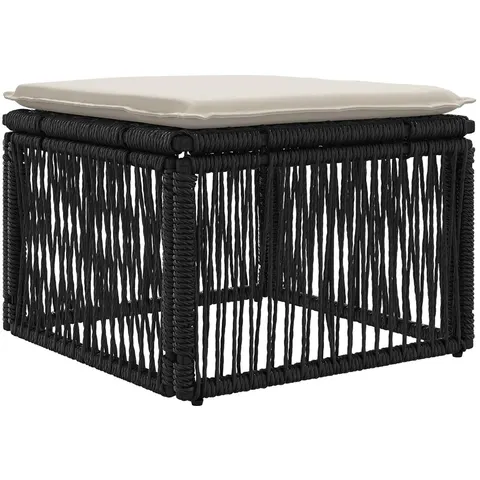 vidaXL Tabouret Noir polyrotin – image 3