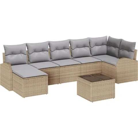 vidaXL Ensemble de Canapés 8 pc Beige polyrotin – 350800 – image 3