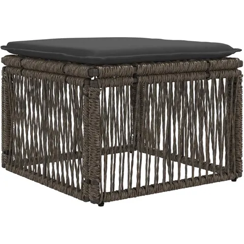 vidaXL Tabouret Gris polyrotin – image 3