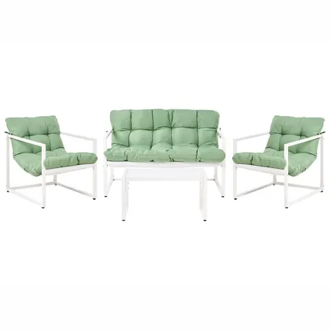 GARDA - Loungeset - Groen/Wit - Staal – afbeelding 2