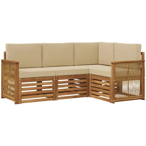 vidaXL Ensemble de canapés d'extérieur 4 pc Polyester – 690388 – image 3