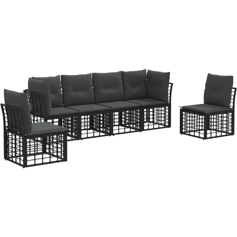 vidaXL Ensemble de canapés d'extérieur Noir Polyester – 555698 – image 3