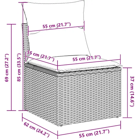 vidaXL Ensemble de Canapés 6 pc Gris clair polyrotin – 960788 – image 3