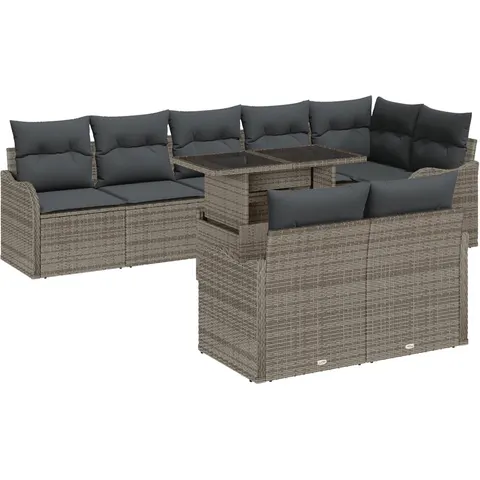 vidaXL Ensemble de canapé de jardin 9 pc Gris – 374257 – image 3