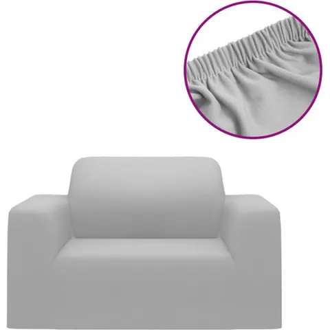 vidaXL Housse extensible de canapé Gris Jersey de polyester – image 3